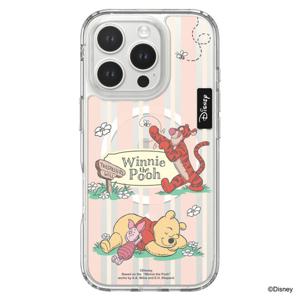 모란카노 디즈니 아이폰 16 프로 맥스 크리스탈 컬러 맥세이프 푸우 허니워크 디자인 투명 에어 휴대폰 케이스
