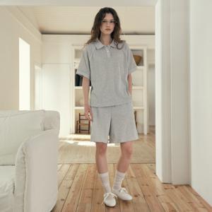 [쥬시쥬디][SET] 와플 카라 티셔츠 + 밴딩 버뮤다 셋업 J1ST3H03