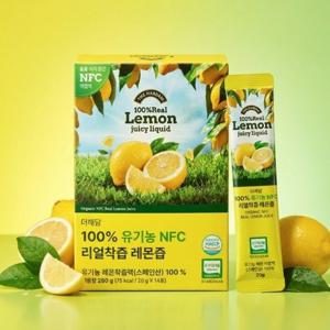 [더해담] 100% 착즙 유기농 NFC 리얼착즙 레몬즙 20g*14포 x 14박스