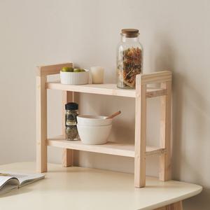 핀란디아 엘라인 편백 원목 2단 미니선반