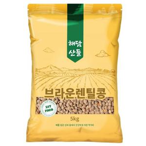 브라운 렌틸콩 5kg l 렌즈콩 저속노화 잡곡 l 지퍼팩 포장