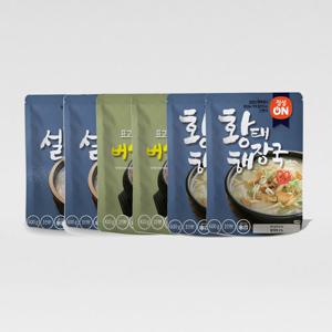Fresh 초원식품 간편조리 즉석탕 3종 x각2봉 (총6봉 설렁탕+버섯뚝불고기+황태해장국)