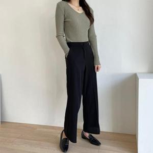 [다잇템]여자 키큰녀 정장바지 넓은 키작녀 나팔 고무줄 바지