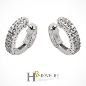 [호림쥬얼리]실버92.5/Silver/은귀걸이/예쁜(HR)실버 한면 큐빅 원터치 귀걸이(NO.33423)