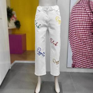 [베네통]베네통 컬러자수 배기 데님팬츠 BADPA6511 WH_DJ