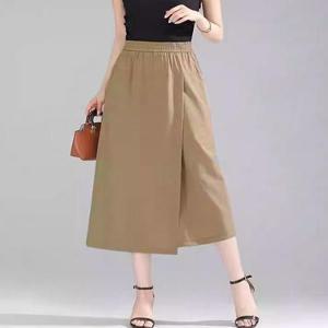 [오노마] ONM 롱치마 치마바지 허리밴딩 플레어 랩 2컬러 스커트
