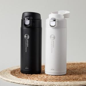 리벤스 원터치 보온보냉 스텐 보틀 텀블러 350ml(화이트/블랙) 1P