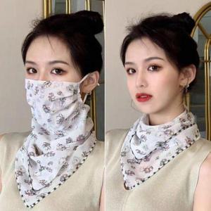 자외선 차단 플라워 패턴 쿨 햇빛 차단 마스크 WFKQASB