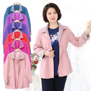 엄마옷 꽃 배색 점퍼 613BNM525 중년여성/50대/60대/마담/빅사이즈/할머니옷