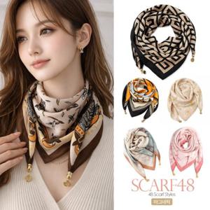 [2+1] 마그네틱 쁘띠 스카프 실크 사각 자석스카프 48종 2개 구매시 1개 덤