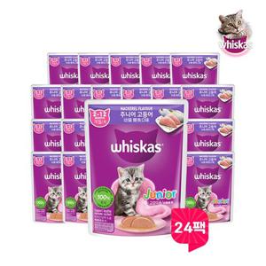 위스카스 파우치 주니어 고등어 80g 24팩/리뉴얼