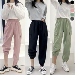 ★2종 세트★ 아노락 밴딩 카고 바스락 조거 팬츠_20003