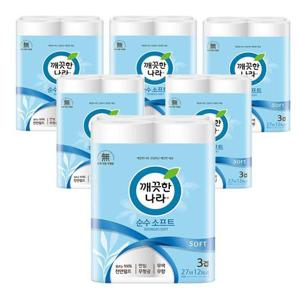 갤러리아_깨끗한나라 순수 소프트 27m 12롤x6팩