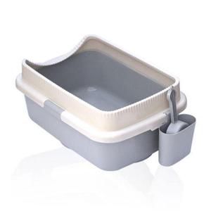 평판구조 고양이화장실 유선형입구 넓은공간 그레이 (W69DE92)