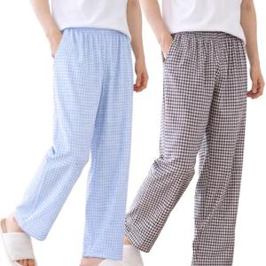 남성 체크 파자마 바지 홈웨어 잠옷바지 밴딩 팬츠 포켓 잠옷