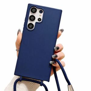갤럭시 S24 울트라 플러스 소프트 스트랩 크로스백 목걸이 심플 실리콘 슬림 젤리 핸드폰 케이스 M720
