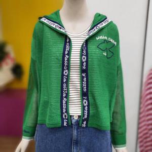 [베네통]베네통 레터링 배색 후드 니트 가디건 BAKCA7531GN_DJ