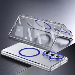 갤럭시Z 폴드5 케이스/F946 마그네틱 컬러 메탈 글라스 투명케이스