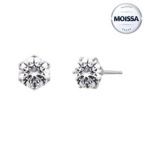 [한국금다이아몬드] 18K 5부 모이사나이트 귀걸이 6프롱