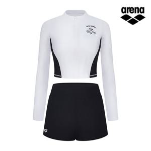 (아레나) 파라다이즈 레저 짚업 래쉬가드 세트 A3BL1PS02WHT