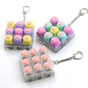 led 키보드 클리커 딸깍이 키캡 고양이 발 키링 9구 WFM0W6B