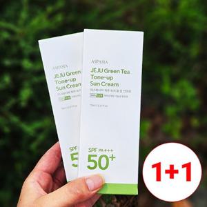 [아스파시아] 제주 그린티 톤업 선크림 1+1