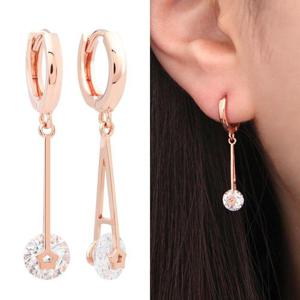 [미니아트] 14K 골드핀 별그네 큐빅 드롭 원터치 링 금침 귀걸이