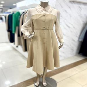 [미니멈]배색 플레어 카라 원피스 MZAGWO1900_BE