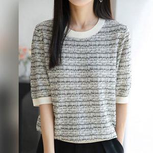 [유니제이] 그랑드 트위드 반팔 니트티