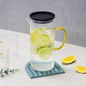 일자 유리 내열 냉장고 물병 물통 뚜껑포함 1.5L