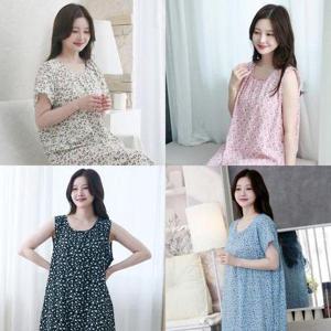 [셀러허브_여성트랜드패션]아사면 홈웨어원피스 원피스잠옷 시어서커 반팔 나시