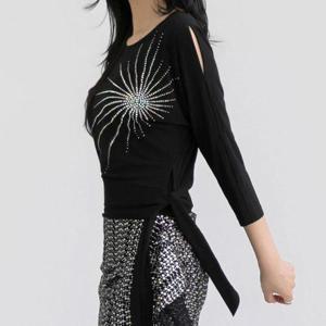 루즈핏 댄스복 블라우스 가오리 라인 라틴 모던 난타 무대의상