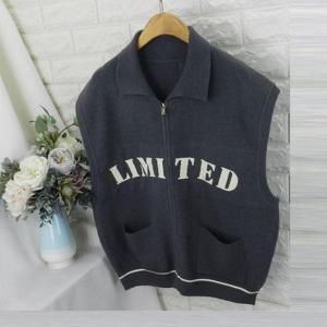 [쿨젠]dgb_카라배색집업조끼패딩점퍼빅사이즈니트원피스가디건