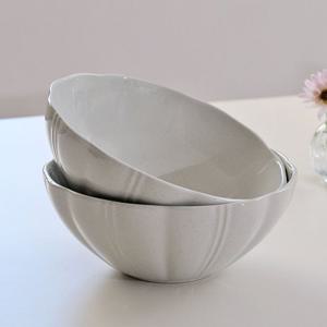 [로얄포드] 코지 화이트 면기 2P 도자기 라면 그릇 우동기 유광 면기세트