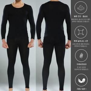 [마이핏]남성 스판 얇은내복 상하세트 남자간절기내의