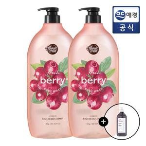 샤워메이트 프레쉬 바디워시 1.2kg 용기 2개 + 닥터루티어 머스크향 샴푸 180ml