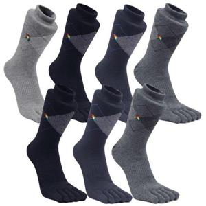 [아놀드파마]아놀드파마 7켤레 뒤틀림방지 남자발가락양말 아가일 장목 BA006