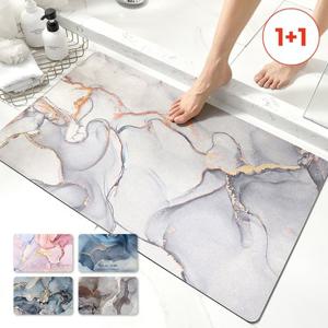 [1+1] 간편세척 대리석패턴 규조토 발매트 컬러4종 (총2개입)