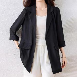 [퀸이즈] [~88까지]히나 쿨시어 루즈핏 시스루 살안타템 썸머 자켓