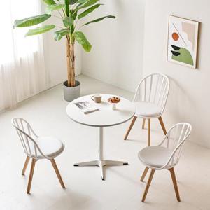 아미누 HPM 양면 실버 엣지 원형 테이블 2인 식탁 800 (의자 미포함)