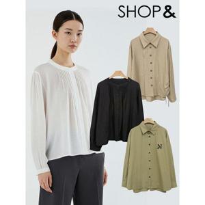 [샵앤]여성 간절기 후즈핏 긴팔 블라우스 3종 균일가