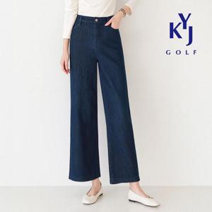 [김영주골프]봄가을 세미와이드 뒷밴딩 데님팬츠 여성 골프 청바지 DPFLJN30