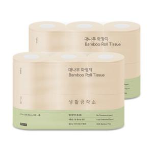 [생활공작소] 대나무 화장지 (27m x 6롤) x 2개