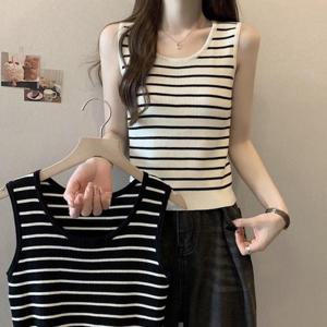 [옷자락] 여자 데일리 레이어드 스트라이프 나시