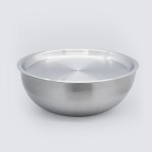 [리본제이]304 스텐 계량 커버 샐러드 믹싱볼 + 전용 트레이 커버 세트 (대/4000ml)