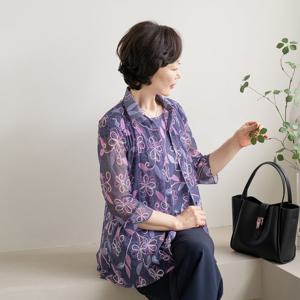 엄마옷 마담4060 여름앙상블빅플로랄-QEN2404011-