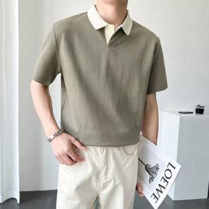 반팔 3컬러 남성 카라티셔츠 카라넥티 배색 여름 남자 (WCEE4FB)