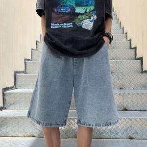 1+1  베일라-버뮤다청반바지 남녀공용  밴딩 청반바지