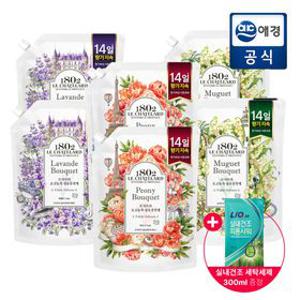 [포토리뷰500P]르샤트라 고농축 섬유유연제 부케 피오니/라벤더/뮤게 1.6L x 6개 + 실내건조 세탁세제 300ml 증정