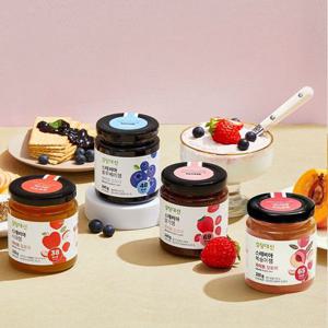 설탕대신 스테비아 저당 저칼로리 과일잼 1+1 (딸기,블루베리,사과,복숭아)